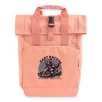 Kart Racer Waschbär Go-Kart Adrenalin - Rolltop Rucksack mit zwei Griffen - Chintzrosa - Vorne