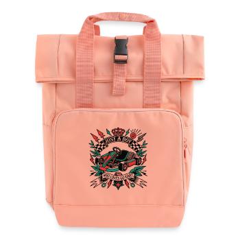 Un garçon qui aime les courses de karting style rétro - Sac à dos Roll Top à deux anses - rose liberty - Devant