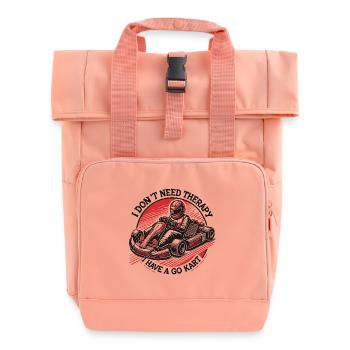 Go-Kart Therapie Vintage Retro Stil - Rolltop Rucksack mit zwei Griffen - Chintzrosa - Vorne