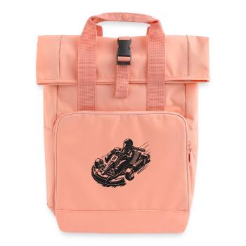 Pilote de karting rétro design vintage - Sac à dos Roll Top à deux anses - rose liberty - Devant