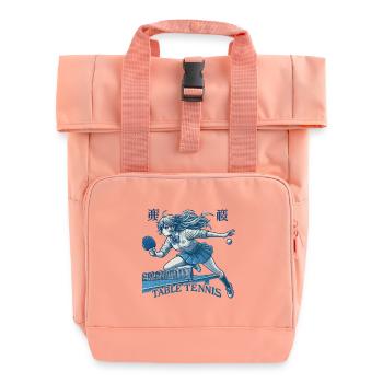 Anime Retro Table Tennis Adventure - Roll Top Backpack with Two Handles - chintz rose - Front