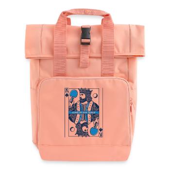 Retro Playing Card Table Tennis Vintage - Roll Top Backpack with Two Handles - chintz rose - Front