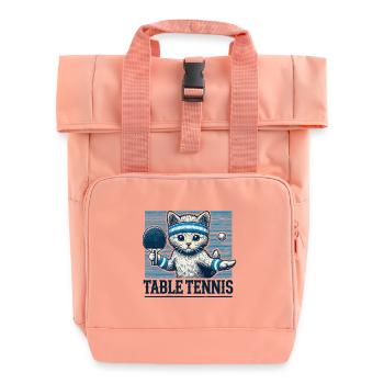 Chat mignon tennis de table look vintage - Sac à dos Roll Top à deux anses - rose liberty - Devant