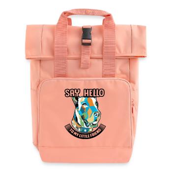 Say Hello To My Little Friend Great Dane - Roll Top Backpack with Two Handles - chintz rose - Front