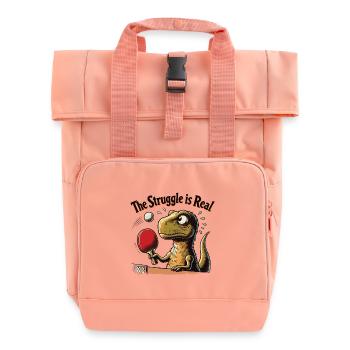 Lustiger T-Rex Tischtennis Struggle - Rolltop Rucksack mit zwei Griffen - Chintzrosa - Vorne
