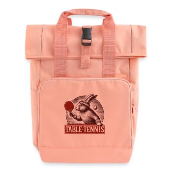 Bunny Table Tennis Vintage Retro Look - Roll Top Backpack with Two Handles - chintz rose - Front