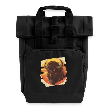 Bison Rétro - Sac à dos Roll Top à deux anses - noir - Devant