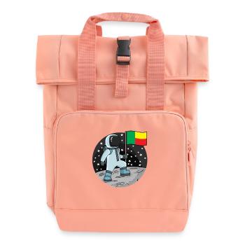 Astronaut Fahne Benin - Rolltop Rucksack mit zwei Griffen - Chintzrosa - Vorne
