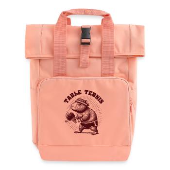 Capybara Joueur de Tennis de Table Vintage Look Rétro - Sac à dos Roll Top à deux anses - rose liberty - Devant