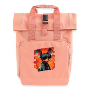 Maus Retro - Rolltop Rucksack mit zwei Griffen - Chintzrosa - Vorne