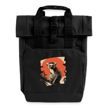 Lemur - Roll Top Backpack with Two Handles - black - Front