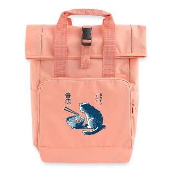 Ramen Noodles Cat Kawaii Retro Japan Streetwear - Roll Top Backpack with Two Handles - chintz rose - Front
