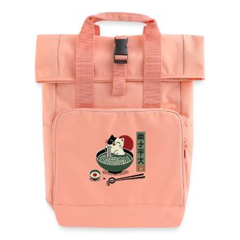 Kawaii Ramen Cat : Nouilles japonaises Ukiyo-E - Sac à dos Roll Top à deux anses - rose liberty - Devant