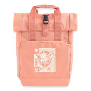 Japanische Retro Ukiyo-E Streetwear Mit Ramen - Rolltop Rucksack mit zwei Griffen - Chintzrosa - Vorne