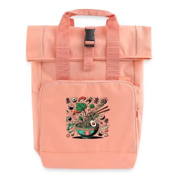 Ramen Noodles Japanese Streetwear Sushi Art - Roll Top Backpack with Two Handles - chintz rose - Front