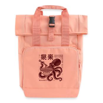 Ukiyo-E Ramen Nudeln Oktopus Retro Japan Stil - Rolltop Rucksack mit zwei Griffen - Chintzrosa - Vorne