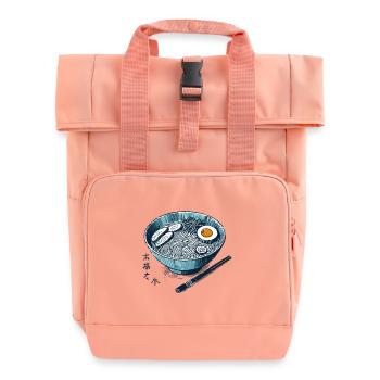 Ramen Noodles Ukiyo-E Japan Retro Streetwear - Roll Top Backpack with Two Handles - chintz rose - Front
