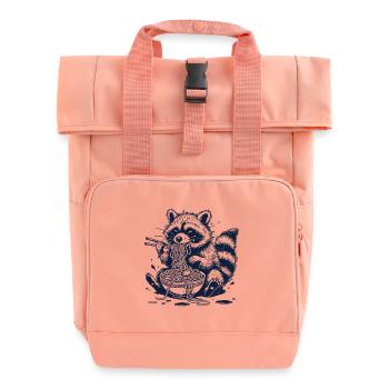 Waschbär Ramen Nudeln Retro Japan Ukiyo-E - Rolltop Rucksack mit zwei Griffen - Chintzrosa - Vorne