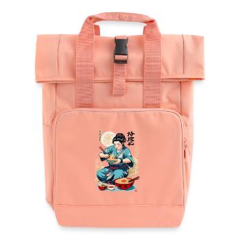 Ramen Ukiyo-E Japanisches Retro Ästhetik - Rolltop Rucksack mit zwei Griffen - Chintzrosa - Vorne