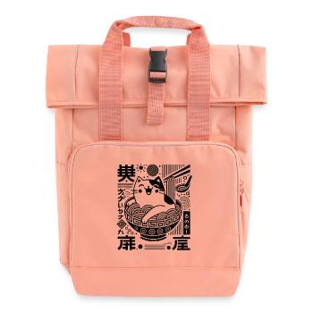 Nouilles pour chats Ukiyo-e Ramen rétro japonaises - Sac à dos Roll Top à deux anses - rose liberty - Devant