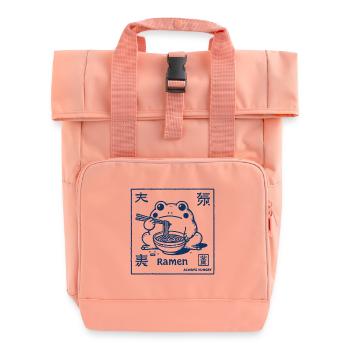 Ramen Frog Funny Japanese Streetwear Ukiyo-E - Roll Top Backpack with Two Handles - chintz rose - Front