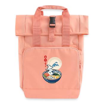 Japanisches Ukiyo-E Ramen Nudeln Retro Ästhetik - Rolltop Rucksack mit zwei Griffen - Chintzrosa - Vorne