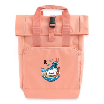 Kawaii Ramen Ukiyo-E Japanese Retro Aesthetic - Roll Top Backpack with Two Handles - chintz rose - Front
