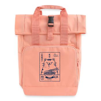 Ramen Nudeln Kawaii Katzenliebhaber Retro Japan - Rolltop Rucksack mit zwei Griffen - Chintzrosa - Vorne