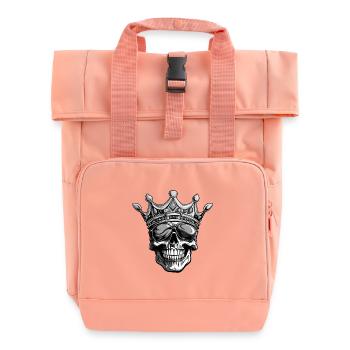 Skull Crown - Roll Top Backpack with Two Handles - chintz rose - Front