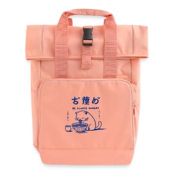 Nouilles Ramen Drôle Kawaii Chat Amoureux Rétro - Sac à dos Roll Top à deux anses - rose liberty - Devant