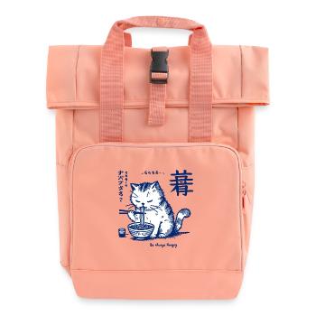 Nouilles Ramen Drôle Chats Kawaii Rétro Japon - Sac à dos Roll Top à deux anses - rose liberty - Devant