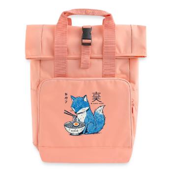 Kitsune Ramen Fox Kawaii Japan Streetwear - Roll Top Backpack with Two Handles - chintz rose - Front