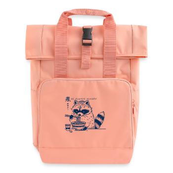 Ramen Noodles Kawaii Raccoon Anime Streetwear - Roll Top Backpack with Two Handles - chintz rose - Front