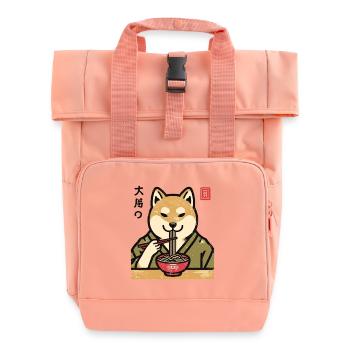 Ramen Noodles Japanese Streetwear Ukiyo-E - Roll Top Backpack with Two Handles - chintz rose - Front