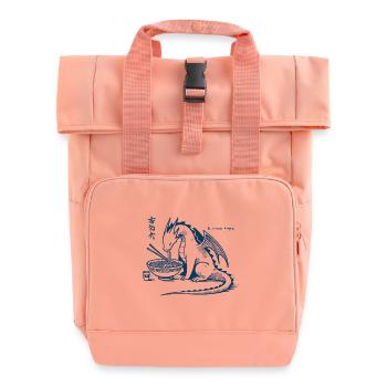 Ramen Dragon Funny Ukiyo-e Japanese Kawaii - Roll Top Backpack with Two Handles - chintz rose - Front