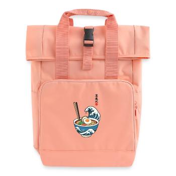 Ramen Ukiyo-e Retro Japanese Aesthetic - Roll Top Backpack with Two Handles - chintz rose - Front
