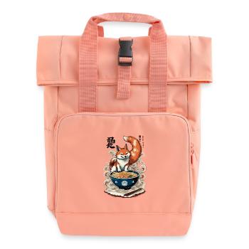 Kitsune Fox Ramen Rétro Ukiyo-e Japon Kawaii - Sac à dos Roll Top à deux anses - rose liberty - Devant