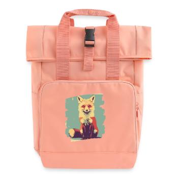 Renard Rétro - Sac à dos Roll Top à deux anses - rose liberty - Devant
