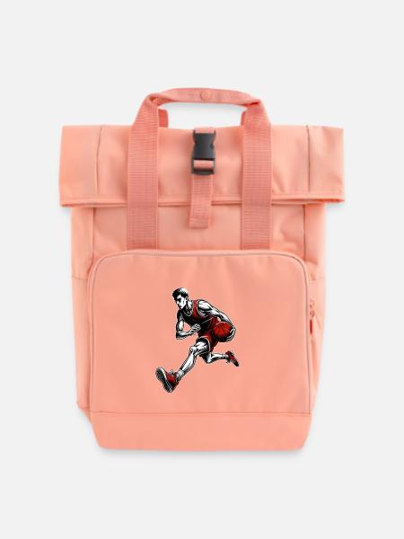 Basketball Basketballer - Rolltop Rucksack mit zwei Griffen - Chintzrosa