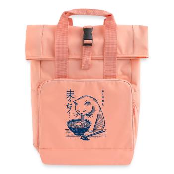 Nouilles Ramen Drôle Chat Kawaii Rétro Japon - Sac à dos Roll Top à deux anses - rose liberty - Devant