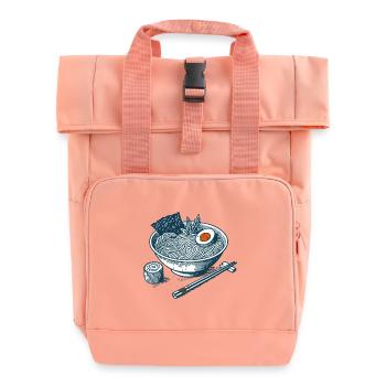 Ukiyo-E Ramen Noodles Retro Anime Japan Streetwear - Roll Top Backpack with Two Handles - chintz rose - Front