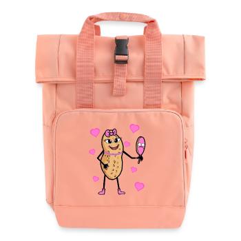 Pretty Erdnuss Mädchen Nuss Prinzessin Diva - Rolltop Rucksack mit zwei Griffen - Chintzrosa - Vorne