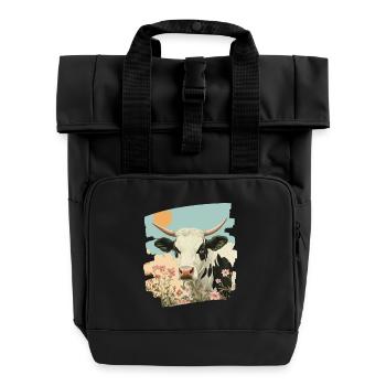 Éleveur de vaches - Sac à dos Roll Top à deux anses - noir - Devant