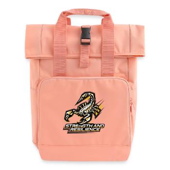 STRENGTH AND RESILIENCE - Roll Top Backpack with Two Handles - chintz rose - Front