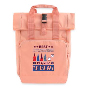 Backgammon Spiel - Rolltop Rucksack mit zwei Griffen - Chintzrosa - Vorne