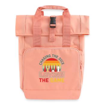 Backgammon Spiel - Rolltop Rucksack mit zwei Griffen - Chintzrosa - Vorne