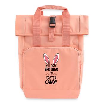 Will Trade Brother For Easter Candy - Roll Top Backpack with Two Handles - chintz rose - Front