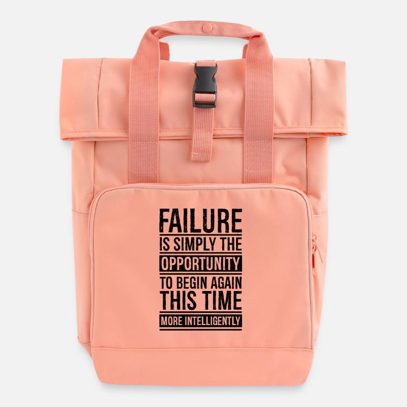 failure is simply the opportunity to begin again - Roll Top Backpack with Two Handles - chintz rose