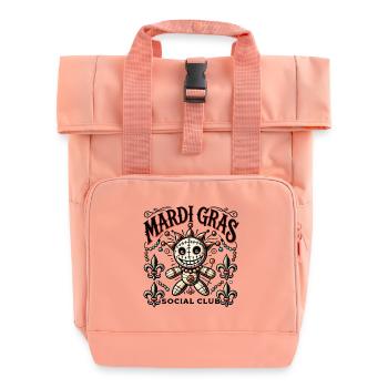 Mardi Gras Voodoo Doll Social Club - Roll Top Backpack with Two Handles - chintz rose - Front
