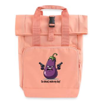 Badass Aubergine – Go Ahead, Make My Day - Rolltop Rucksack mit zwei Griffen - Chintzrosa - Vorne